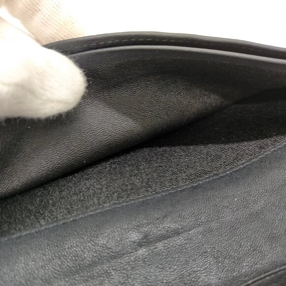 $1295 Authentic BOTTEGA VENETA Made in ITALY Black-Blue Leather Long Wallet - Picture 8 of 12